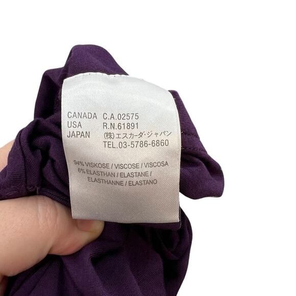 Escada Sport Purple Jersey Pintuck Short Sleeve Tee Rosette Belted Size Medium - Picture 11 of 12